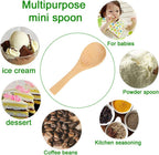 50 Pieces Small Wooden Spoons, Short Handle Mini Condiments Salt Spoons Nature Wooden Honey Teaspoon Coffee Tea Jam Mustard Ice Cream Milk Powder Spices (Natural Wood Color)