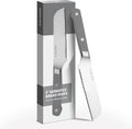 Misen Serrated Bread Knife – High-Carbon Japanese AUS8 Steel – Effortless Slicing of Bread, Pastries, and Fruits – Razor-Sharp Edge and Durable Blade with Ergonomic Handle - 5", Gray