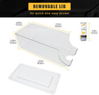 2 Pack Skinny Can Organizer for Refrigerator, Stackable Tall Skinny Soda Pop Can Holder Dispenser with Lid for Fridge Pantry Rack Freezer, Clear Plastic Storage Bins-Holds 12 Slim Cans Each