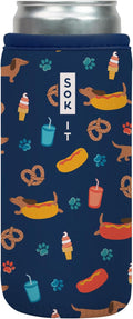 Sok It CanSok Sleeve for Beer & Soda Insulated Neoprene Cover (Hot Dawgs, 12oz Slim Can Sleeve)