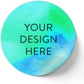 100 Custom Vinyl Stickers - Upload Your own Image, Text, Design, Logo - Personalized Logo Labels for Handmade, Packaging, Bottle, Jars, Candle, Brand Stickers (Blue Green, 1x1)