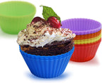 24 Pack Silicone Baking Cups Reusable Muffin Liners Non-Stick Cup Cake Molds Set Cupcake Silicone Liner Standard Size Silicone Cupcake Holder Reusable Cupcake Liners Christmas Gift (8 Rainbow Colors)