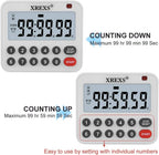XREXS Digital Kitchen Timer Magnetic Countdown Up Cooking Timer Loud Alarm and Mute Optional, Magnet and Stand, Large Display Classroom Timer for Teachers (2 Batteries Included) Upgraded Version