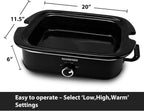 4-Quart Slow Cooker with Casserole Manual Warm Setting - Perfect Kitchen Small Appliance for Family Dinners, Dishwasher Safe Crock, Black