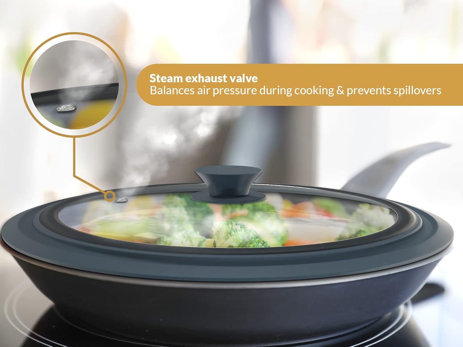 Universal Lids for Pots, Pans & Skillets 2set Frying Pan Cover Fits fit 7", 8" 9" & 10", 11", 12" Diameter Cookware, 2 Cotton Rags,Tempered Glass with High Heat Resistant Silicone Rim Dishwasher Safe.