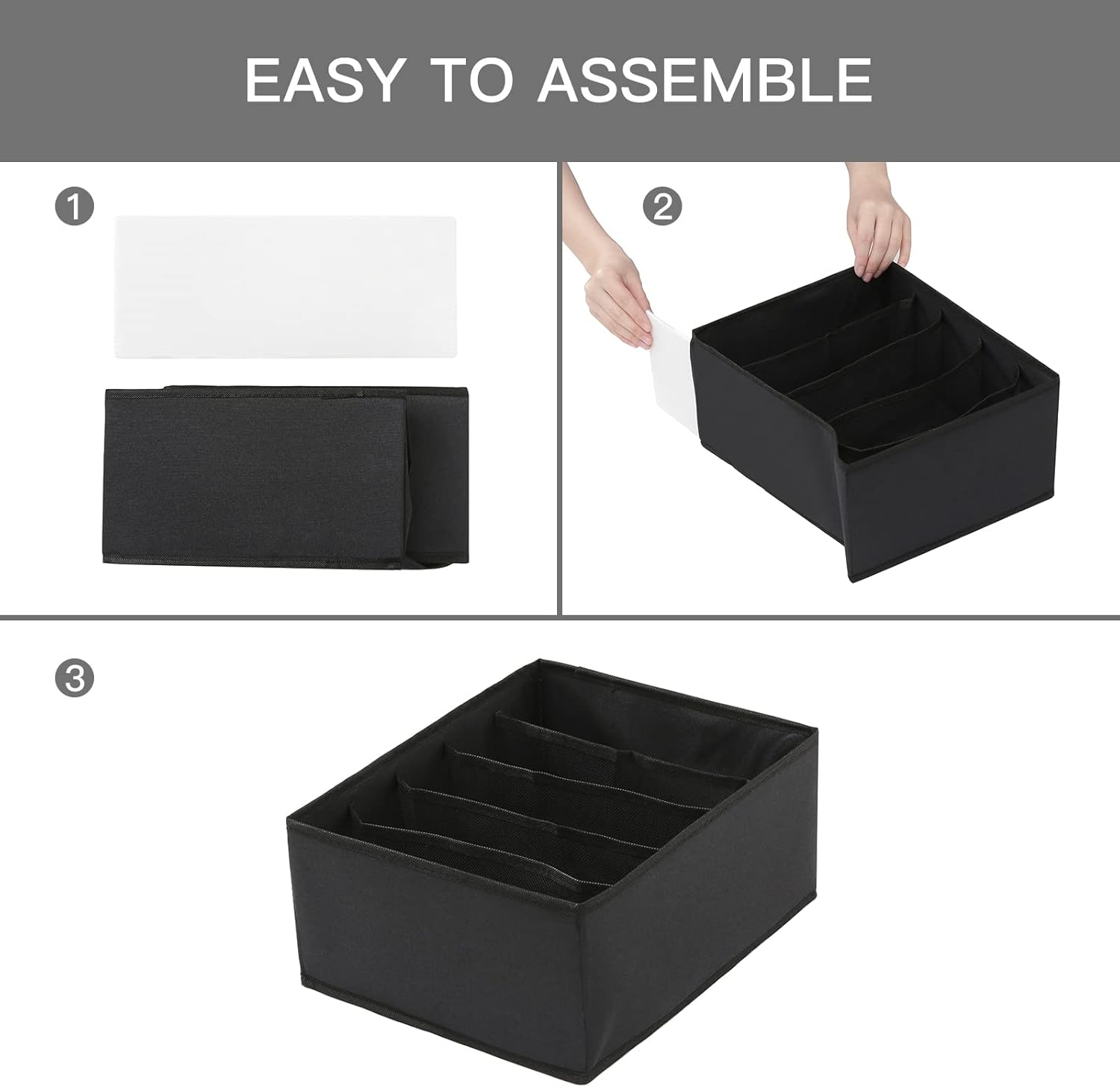 Qozary Jeans Pants Organizer for Closet, 4 Pack Drawer Organizers for Clothing, 5 Grids Wardrobe Clothes Storage, Deep Drawer, for Shirts, Leggings