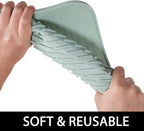 Dish Mat Silicone Dish Drying Mats Works For Drying Stemware Cocktail Glasses Silverware Pots Pans Knives and Dish Rack for Kitchen Counter Sink Bar Pads Easy to Clean (M (11.5" x 9.1") Green)