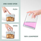 8-Piece Set of Pop Airtight Food Storage Containers with Lids Stackable Containers for Kitchen Pantry Organization Ideal for Cereal Snacks Flour Sugar Coffee and Spaghetti (1.2, 2.0, 2.7, 3.3qt)*2