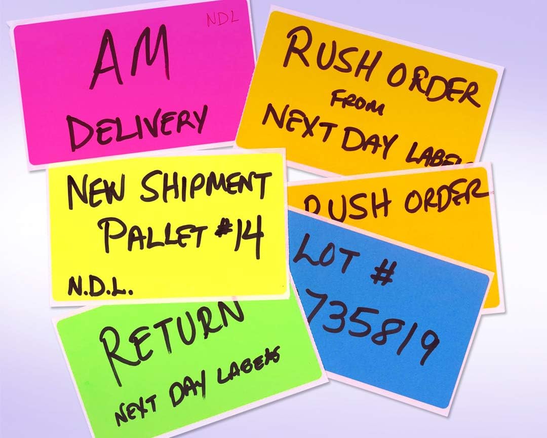 NextDayLabels 500 Rectangle Stickers (3" x 5") - Color Coding Labels Roll - Moving Labels for Boxes, Colored Inventory Stickers for Packing, Organizing, and Storage (Fluorescent Green)
