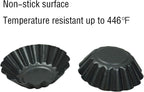 12 Pack Egg Tart Pan, Non-stick Carbon Steel Tartlet Tins, Mini Pie Mould, Muffin Cupcake Pudding Baking Cup Maker - for Pies, Chinese Egg Tart, Cakes (Big Size 3"x 0.9")