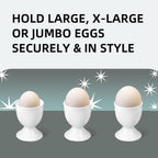 Cinf White Ceramic Egg Cups & Cracker Set | Set of 6 Ceramic Egg Cups + 6 SS Spoons + 1 Egg Topper Breakfast Boiled Cooking Easy to Clean Childhood Memories Kitchen