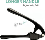 GD Garlic Press Crusher Mincer Tool - Stainless Steel Garlic Press, Dishwasher Safe & Rust Proof, Easy-Squeeze Garlic Crusher with Ergonomic Handle - Includes Silicone Peeler & Brush (Black)