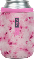 Sok It CanSok Sleeve for Beer & Soda Insulated Neoprene Cover (Pink Splash Tie Dye, 12oz Can Sleeve)