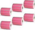 BETCKEY - 4" x 1" Multipurpose Labels Compatible with Zebra & Rollo Label Printer,Premium Adhesive & Perforated[Pink, 6 Rolls, 8250 Labels]