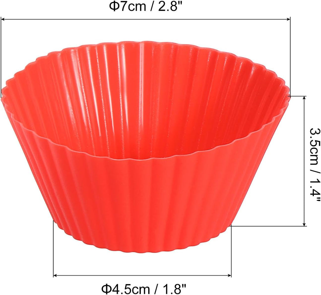 uxcell 18Pcs Silicone Cupcake Liners, Non-Stick Baking Cups, for Cooking Eggs, Baking Muffins and Make a Cake(Red)