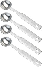 4PCS 1 Tsp(1/3tbsp, 1/6oz, 5ml) Single Measuring Spoon, Stainless Steel Individual Measure Scoop Only