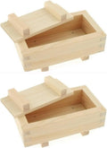 JapanBargain 3131, Wooden Rectangular Oshizushi Sushi Press Mold Maker Rice Mold, 7x4 inch, 2 Pack