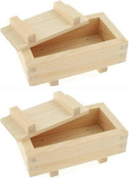 JapanBargain 3131, Wooden Rectangular Oshizushi Sushi Press Mold Maker Rice Mold, 7x4 inch, 2 Pack