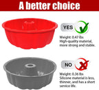 10 inch Silicone Bundt Cake Pan, Non-Stick Silicone Fluted Pans, ome Baking DIY Cake Mold for Cake, Jelly, Bread, Chocolate, Para Gelatinas (Red) (Red, 1 Pack)