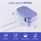 Lunchneo bento box for adults, separate for men and women, set of utensils and dipping containers, cute Japanese bento box, microwave heatable(White)