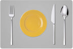 Silicone Placemats, Food-Grade Non-Slip Waterproof, Dining, Stain Resistant, Countertop Protector, Kitchen Counter Mat, Heat Resistant, Baking mat Dishwasher Safe (23.6"×15.7"-1pack, Gray)