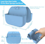 Sponge Holder for Kitchen Sink, Silicone Sink Saddle Caddy Organizer Rack, Sponges Holder Over Faucet, Hanging Kitchen Organizer Accessories Rack Basket Light Blue