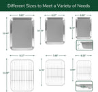 18/0 Stainless Steel Baking Sheet with Cooling Rack, Oven-Safe Non-Toxic Cookie Sheets for Baking, Set of 6, Coating Free & Rust Resistant for Healthy Family Baking, Easy to Clean, Heavy-Duty