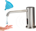 Touchless Automatic Soap Dispenser for Kitchen Bathroom Sink Built in Brushed Nickel Liquid Commercial Electric Soap Dispenser with Bottle and Pump Brushed Nickel