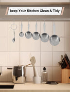 Joyhill Stainless Steel Measuring Cups and Spoons Set of 10 Piece, Stackable, Nesting Metal Measuring Cups for Dry & Liquid Ingredients, Cooking & Baking