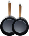 Alva Forest 8” & 11” Blue Carbon Steel Pan Set – Pre-Seasoned, Natural Nonstick, PFAS/PFOA/PTFE-Free – Healthy, Non-Toxic Frying Pans for All Stovetops & BBQ