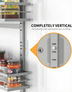 Moforoco Grey 9-Tier Over The Door Pantry Organizer, Pantry Organization and Storage, Black Hanging Basket Wall Spice Rack Seasoning Shelves