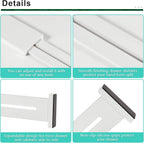 FJO 4 Pack Adjustable Bamboo Drawer Dividers - 12.5" - 21.7" Expandable Drawer Separators for Kitchen, Utensils, Clothes, Bedroom, Dresser, Bathroom (White)