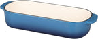 Enameled Cast Iron Loaf Pan with Lid, Dutch Oven for Homemade Bread Baking, 12.5x5.5 inch, 5Qt, Lake Blue