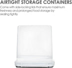 Vtopmart Food Storage Containers 2.5L / 84.5oz, 4 Pieces BPA Free Plastic Airtight Canister for Flour, Sugar, Baking Supplies, with 4 Measuring Cups and 24 Labels, Black
