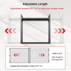 31 Inch Pot Rack Wall Mounted, 2-Tier Hanging Pots and Pans Organizer Expandable Heavy Duty Kitchen Shelves with 6 Pot Lid Holders and 12 Hooks for Kitchen Cookware Utensils Storage