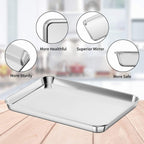 Baking Sheets 2 Pieces with A Rack, HKJ Chef Cookie Sheets and Nonstick Cooling Rack & Stainless Steel Baking Pans & Toaster Oven Tray Pan, Rectangle Size 12.5 x 10 x 1 inch & Non Toxic