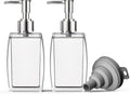White Soap Dispenser with Refillable Plastic Pump for Bathroom Sink or Kitchen Counter, Ideal for Hand Soap, Liquid Soap, Dish Soap, or Lotion Use