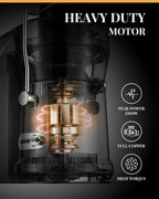 GDOR 1200W Juicer, 3.2" Wide Chute, Titanium-Enhanced Blade, Heavy-Duty Copper Motor, Dual Speed Centrifugal Juice Extractor, BPA-Free, Silver