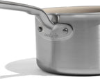 Made In Cookware - 2 QT Ceramic Non Stick Saucepan with Lid - 5-Ply Stainless Clad with Stay-Cool Handle - Professional Cookware - Crafted in Italy - Induction Compatible