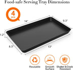 WOWBOX 4 pcs Serving Tray for Entertaining, Serving Platters for Snacks, Fruit, Cookies, Dessert, Reusable Plastic Trays for Serving Food and Pantry Organization in Kitchen & for Parties, (Black)