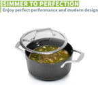 TECHEF - Onyx Collection - 2.8-quart Soup Pot with Glass Lid, coated with New Teflon Platinum Non-Stick Coating (PFOA Free)