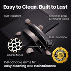 No Peeling Required Garlic Press Stainless Steel Detachable Handle for Coarse Mince, Premium Garlic Mince Tool, Rust-Proof, Easy to Clean, Dishwasher Safe, Garlic Crusher Lifetime Replacement