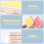 Sandwich Containers, Silicone Sandwich Storage with Snap-Off,Sandwich Box for Lunch,BPA Free,Leakproof, Reusable Plastic Sandwich Holder for Fruit,Salad,Snacks and Food Storage (Blue+Yellow)
