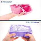 Silicone Ice Cube Trays 3 Pack - Large Size Silicone Ice Cube Molds with Leak Proof Removable Lid Square Ice Cube Tray And BPA Free for Cocktail,Whiskey, Stackable Flexible Ice