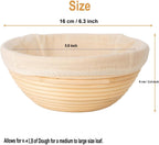 Banneton Bread Proofing Basket Set of 4PCS 6 Inch Round Sourdough Dough Proofing Bowls for Sour Dough Bread Baking Supplies, Proofing Basket or Home Sourdough Bakers Baking