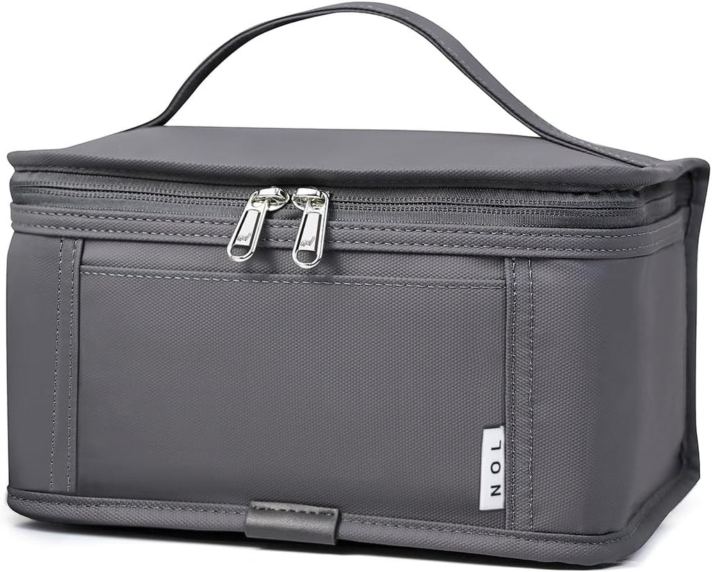 NOL Natural Organic Lifestyle Small Lunch Bag Mini Lunch Box Insulated Lunch Bag for Men/Women Leakproof Cooler Tote Bag Lightweight Nylon Waterproof Lunch Box For Work, Dark gray
