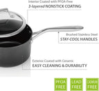 TECHEF - Onyx Collection - 2-quart Saucepan with Glass Lid, coated with New Teflon Platinum Non-Stick Coating (PFOA Free) (2-quart)