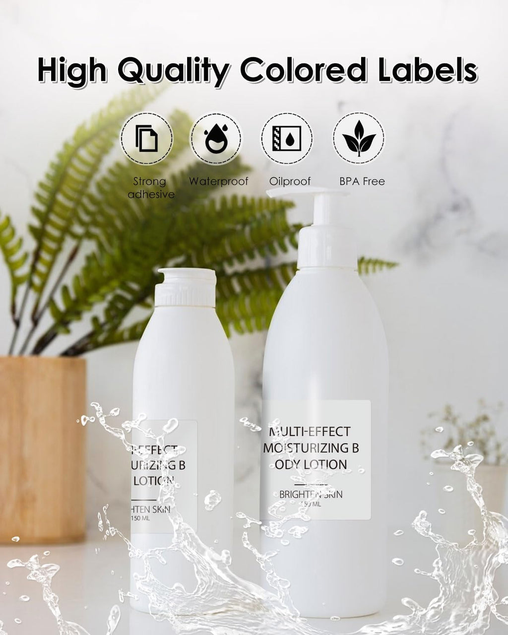 iEager White Square Thermal Label Stickers, 2"x2" Self-Adhesive Square Direct Thermal Labels with Perforation Line, 500 Sheets/Roll