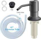 Soap Dispenser for Kitchen Sink and Extension Tube Kit, Stainless Steel Countertop SoapDispenser with 47 Inches Tube Connects Directly to Soap Bottle, Hand and Dish Soap Dispenser Pump （Gray）