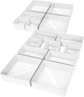 DIMJ Drawer Organizer Clothes, 15 Pack Fabric Drawer Organizer Bins, Foldable Baby Clothes Organizer & Dresser Organizer For Nursery, Clothes, Bedroom, Closet, Socks, Bra, Tie,White